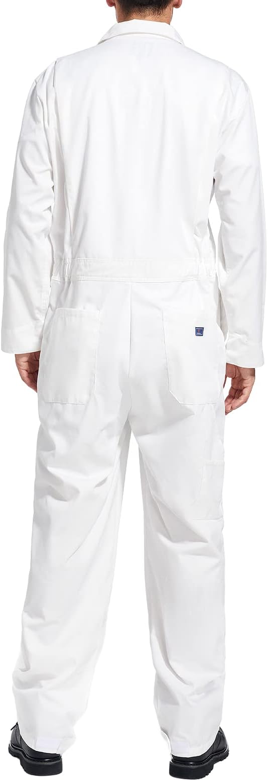 HISEA Men's Long Sleeve Coverall, Stain & Wrinkle Resistant Mens Work Coverall with Multi Pockets