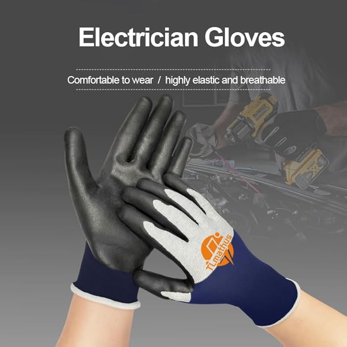 Insulated Electrician Gloves 500V High Voltage Resistant Safety Work Gloves