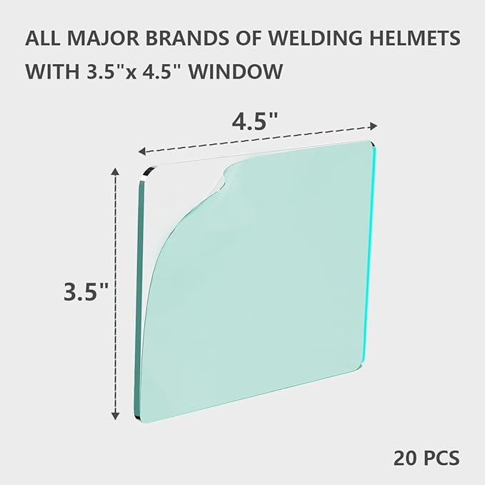 10 Pcs Welding Protective Lens Replacement 4.5" X 3.5"(115mm X 90mm) Welding Helmet Hood Mask/Clear Welding Lens