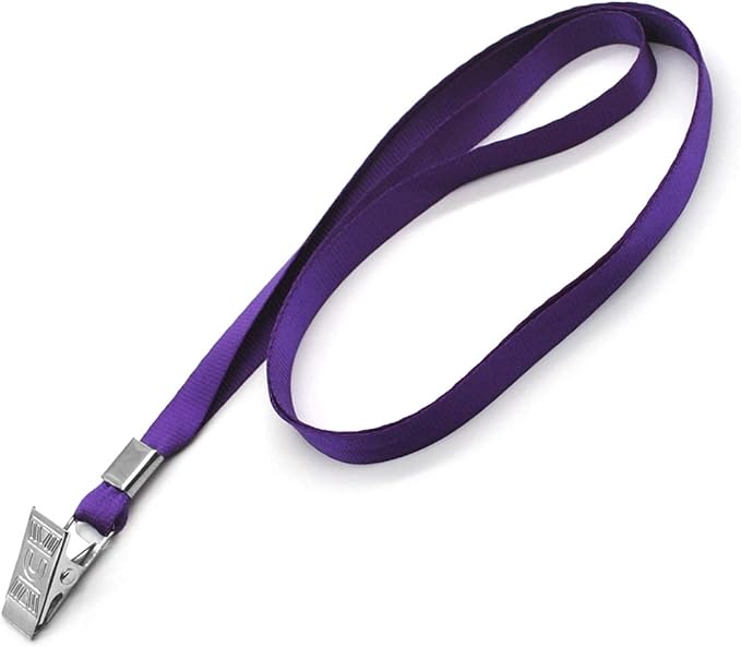 Bird Fiy Black Lanyards 100 Pack 34" Premium Lanyard Bulldog Clips Bulk Nylon Flat Lanyard with Badge Clip