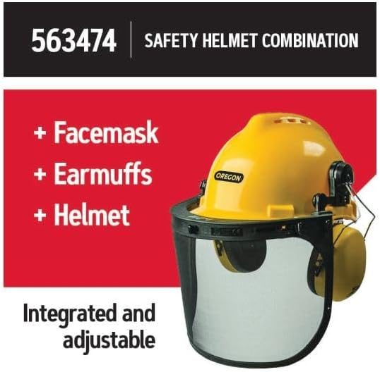 Oregon Chainsaw Safety Protective Helmet with Visor Combo Set, Yellow