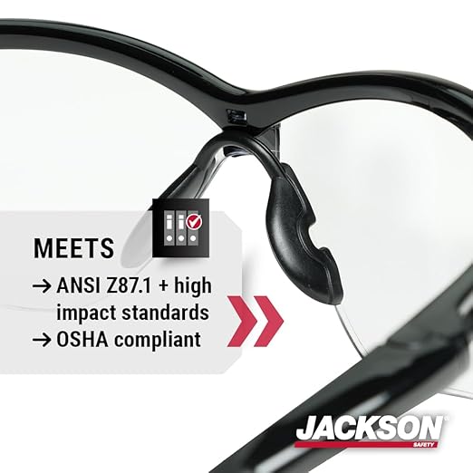 Jackson Safety SG Safety Glasses - Eye Protection for Men & Women - ANSI Z87.1 - Pack of 12 (Multiple Styles)