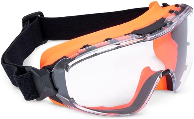 Sellstrom GM510 Safety Goggles - Anti-Fog, Anti-Scratch Eye Protection Goggles for Men & Women - FR Strap, Fits Over Most Glasses, ANSI Z87.1 - Clear Lens
