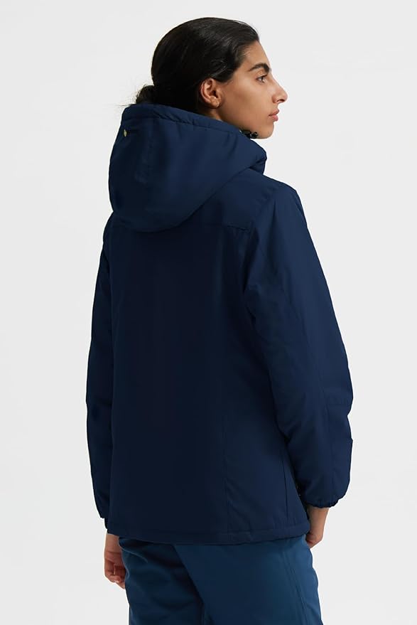 GEMYSE Women's Ski Snow Jacket Warm Winter Waterproof Coat Snowboard Rain Jacket Hooded Windproof Windbreaker