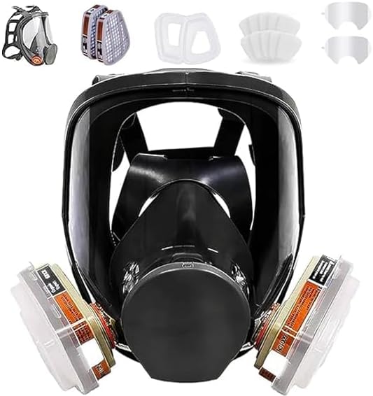 Full Face Respirator Mask, 6800 Reusable Respirator Mask with Filters 6001, Anti-fog, Ideal for Paint, Spray, Dust