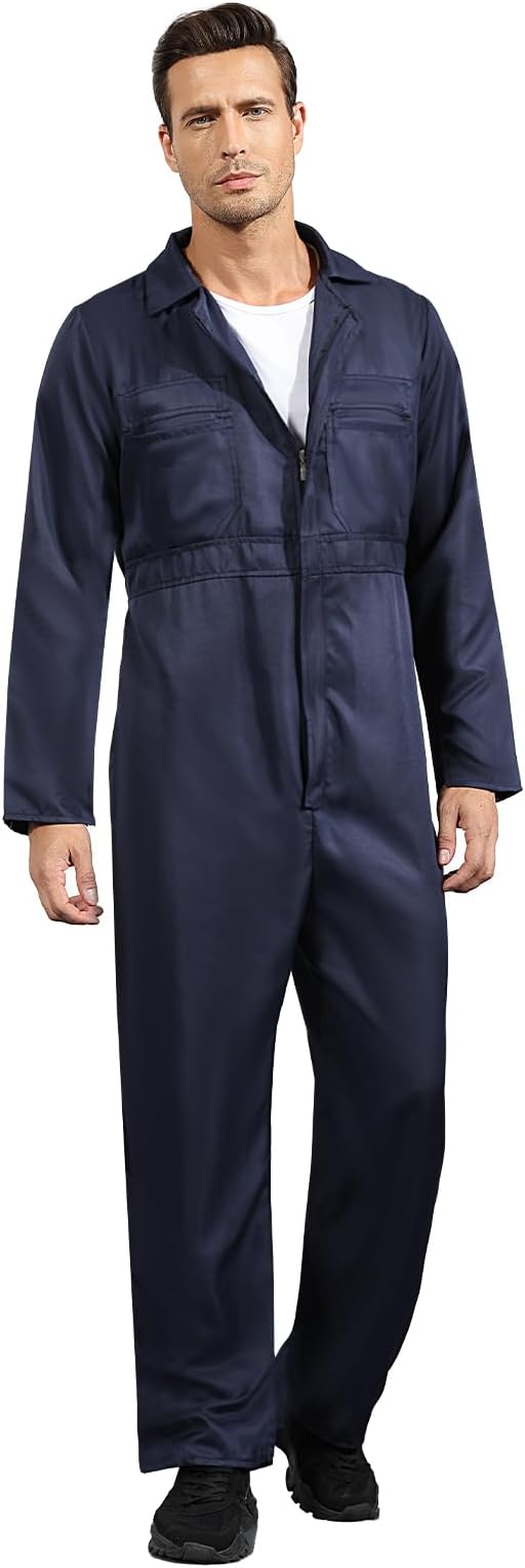 Navy Blue Jumpsuit for Men,Adult Coveralls Costume