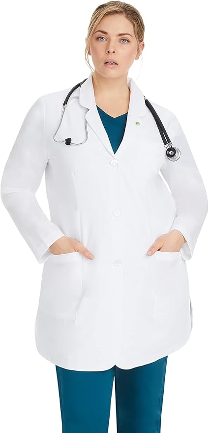Healing Hands Lab Coat For Woman White Coat Fiona with 4 Pockets, Fluid Barrier, Easy Care, and 360° Stretch Fabric 5101