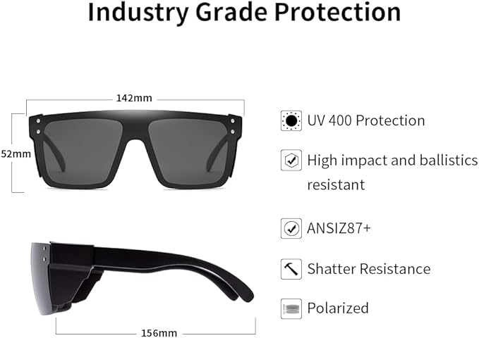 Polarized Sunglasses for Men Women Impact Resistance Z87.1safety UV400 Protection light weight for Workers