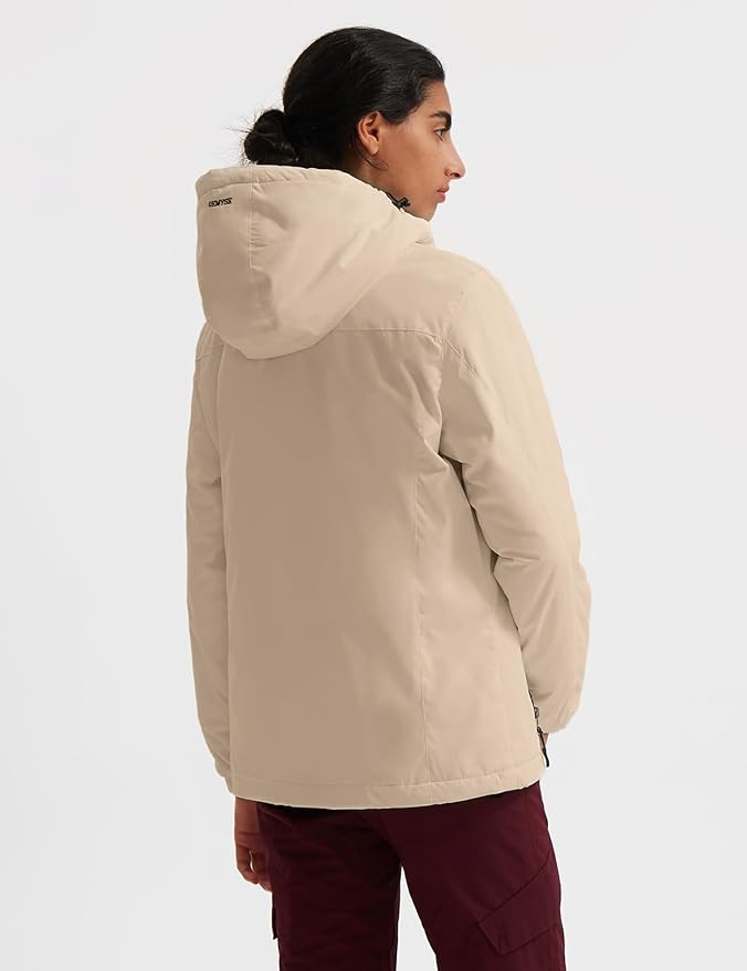 GEMYSE Women's Ski Snow Jacket Warm Winter Waterproof Coat Snowboard Rain Jacket Hooded Windproof Windbreaker