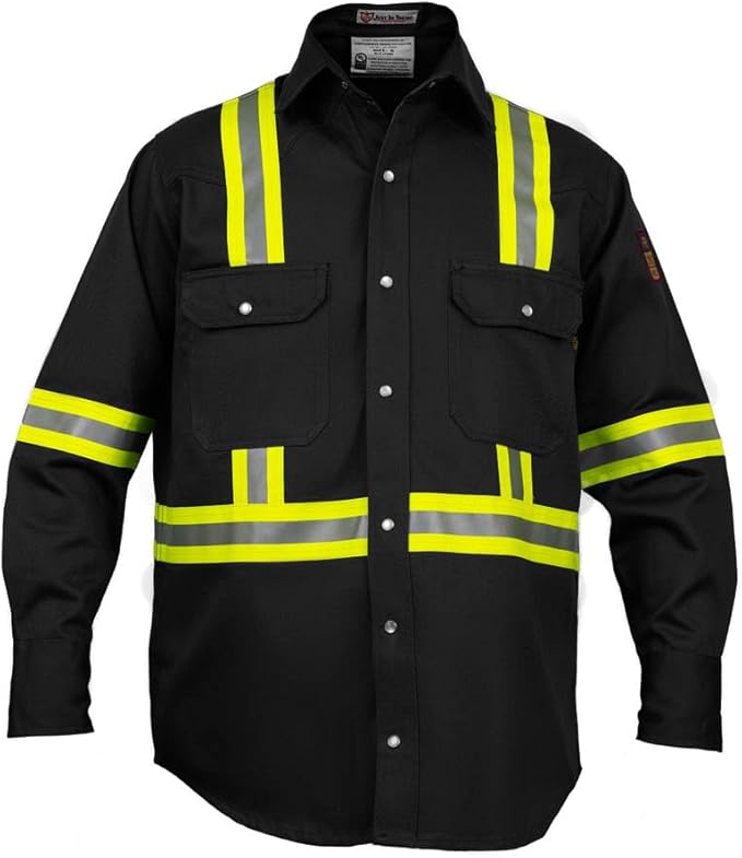 Flame Resistant High Visibility Hi Vis FR Shirt - 100% C - 7 oz