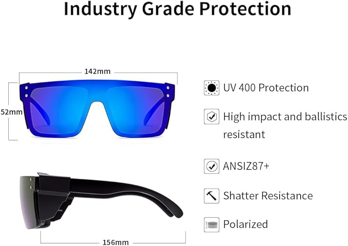 Polarized Sunglasses for Men Women Impact Resistance Z87.1safety UV400 Protection light weight for Workers