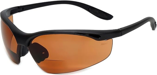 Calabria 91348 Bifocal Reading Safety Glasses Readers +1.50 Copper Orange Men Women Wrap Around Eye Protection Shatterproof
