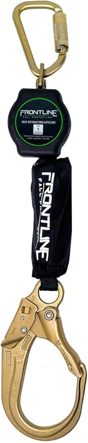 Frontline RPA12R 12' Aramid Web Single Leg SRL with Steel Rebar Hook | Lightweight, Durable & Compact | 310 lbs Capacity | Aramid Fiber Webbing | ANSI & OSHA Compliant | ISO Lab Tested (3 Pack)