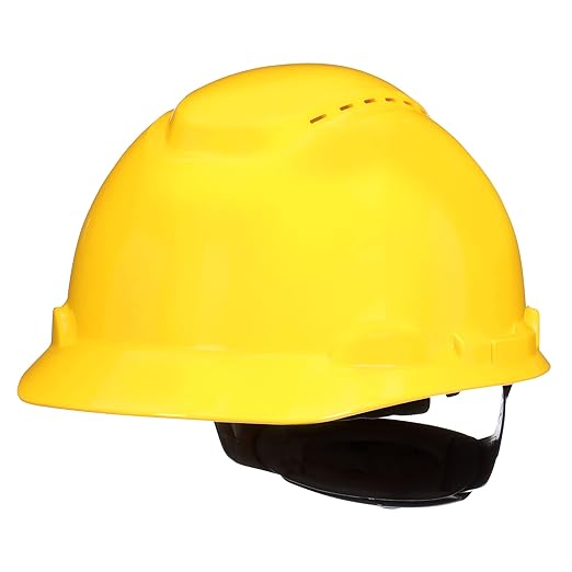 SecureFit Hard Hat SecureFit H-702SFV-UV, Yellow, Vented Cap Style Safety Helmet with Uvicator Sensor, 4-Point Pressure Diffusion Ratchet Suspension, ANSI Z87.1, Medium