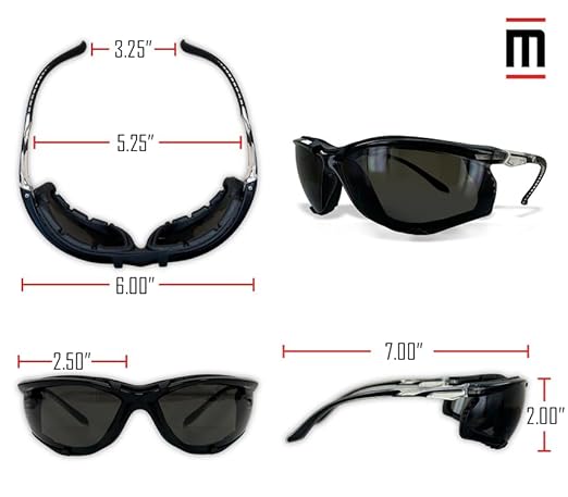 MAGID Gemstone Onyx Sporty Foam Lined Safety Glasses, 144 Pairs, (Y84)