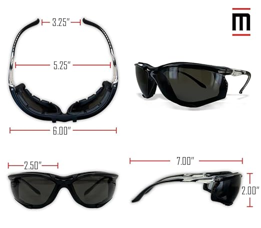 MAGID Gemstone Onyx Sporty Foam Lined Safety Glasses, 24 Pairs, (Y84)