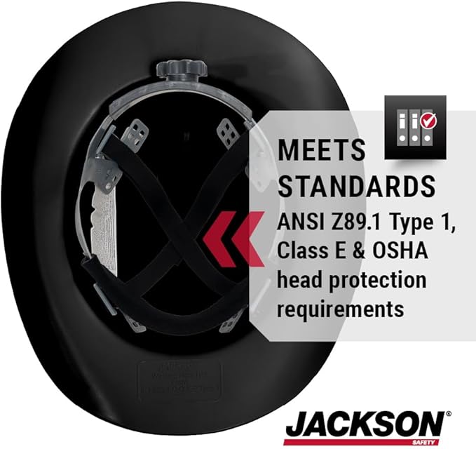 Jackson Safety Cowboy Hard Hat - Non-Vented, Full Brim, 4-Point Ratchet Suspension Safety Helmet for Men & Women - ANSI Z89.1 Class E & OSHA Compliant - Made in USA