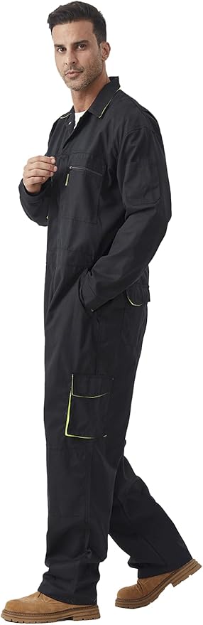 Men's Work Coverall Long Sleeves Overalls Mechanics Coveralls Workwear Jumpsuit with Multi Pockets