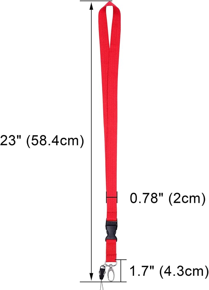 Wisdompro Office Lanyard, 3 Pack 23 inch Quick Release Neck Strap Lanyard with Detachable Buckle, String Loop for Keys, ID Badges, Card Holder, USB Flash Drives, Cell Phones - Black, Blue, Red