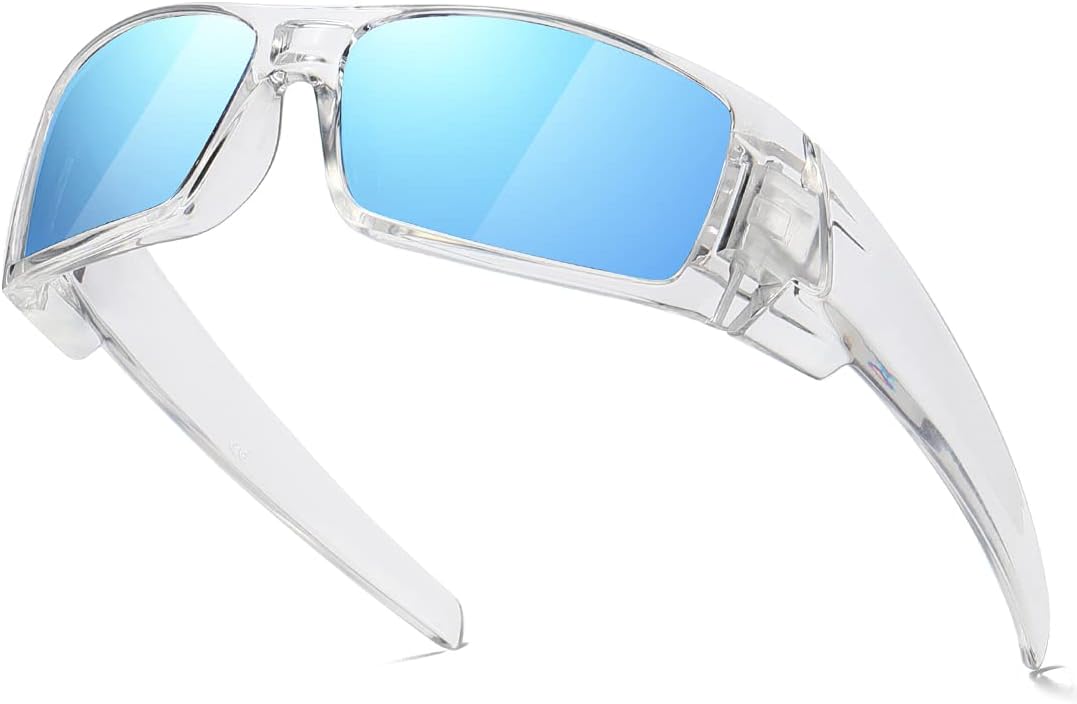 Polarized Sunglasses Men Womens Trendy Retro Sports Rectangular Wrap Around Vintage Shot Shield