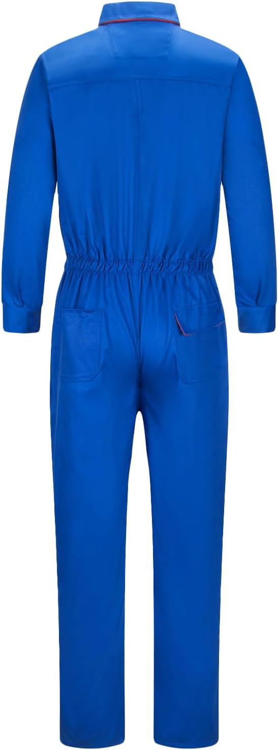 Men's Coveralls Mechanic Work Jumpsuit Multi Pockets Overalls Long Sleeve Workwear Coverall