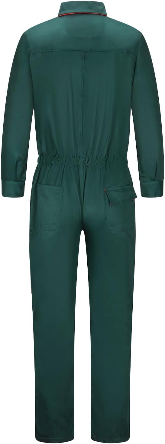 Men's Coveralls Mechanic Work Jumpsuit Multi Pockets Overalls Long Sleeve Workwear Coverall