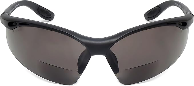 Calabria 91348 Anti Fog Bifocal Reading Safety Glasses Readers +2.50 Grey Mens Womens Wrap Around Eye Protection Protective