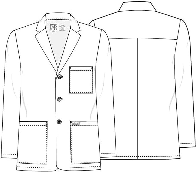 Cherokee Mens Lab Coat 30" Men's Consultation White Coat Durable, Mechanical Stretch - CK401