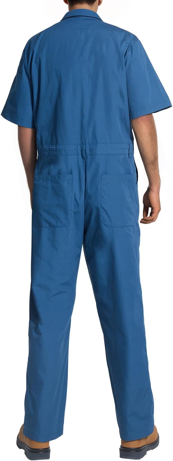HISEA Men's Short Sleeve Zip Up Coverall, Twill Stain & Wrinkle Resistant Mens Work Coverall with Multi Pockets
