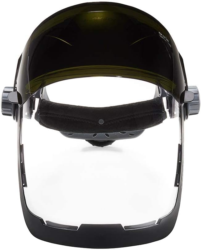 Jackson Safety QUAD 500 Face Shield - Anti-Fog Window with Chin Guard - ANSI Z87.1 & OSHA - (Multiple Styles & Headgears)