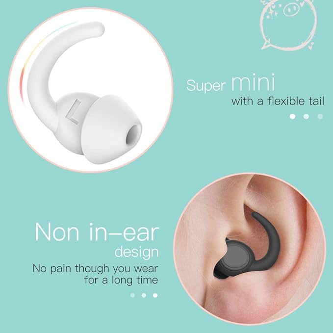 Ear Plugs for Sleeping, Noise Reduction Reusable Earplugs for Sleep, Hearing Protection Soft Comfy Silicone Ear Plugs for Concerts, Focus, Travel, Work, 33dB Noise Cancelling (BLACKGREY5)
