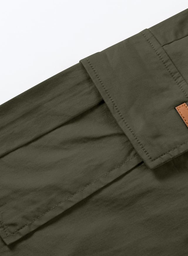 JMIERR Mens Casual Twill Cargo Shorts Cotton Drawstring Classic Cargo Stretch Short with 6 Pockets
