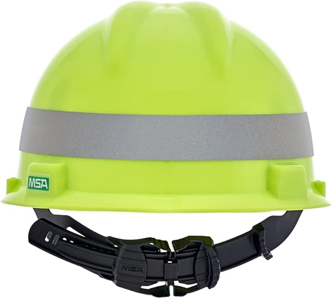 MSA V-Gard Cap Style Safety Hard Hat Suspension | Polyethylene Shell, Superior Impact Protection, Self Adjusting with Crown Straps | 1-Touch Suspension