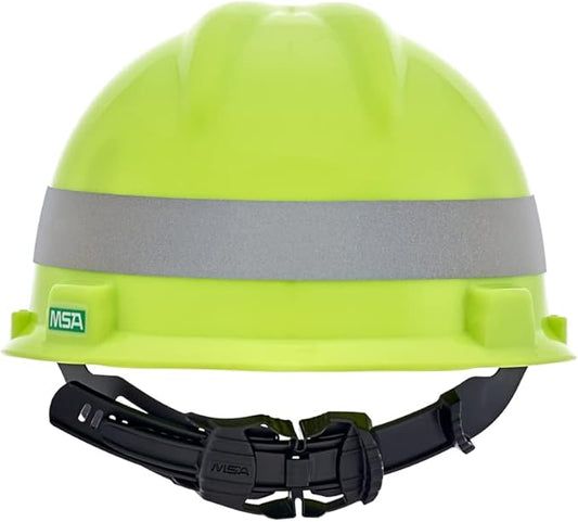 MSA V-Gard Cap Style Safety Hard Hat Suspension | Polyethylene Shell, Superior Impact Protection, Self Adjusting with Crown Straps | 1-Touch Suspension