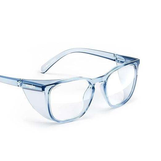 Stoggles Square Z87.2 Certified Polycarbonate Kids Fit Safety Glasses, Scratch & Shatter-Proof, Blue-Light & UV Blocking Lens, Top & Side Shields, Anti-Fog Dip Coated, Protective & Stylish Eyewear