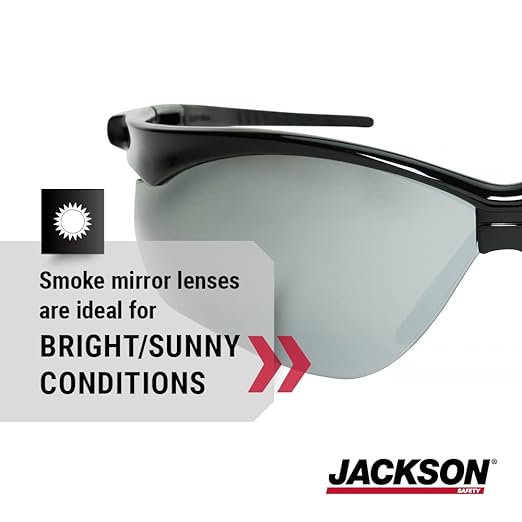 Jackson Safety SG Safety Glasses - Eye Protection for Men & Women - ANSI Z87.1 - Pack of 12 (Multiple Styles)
