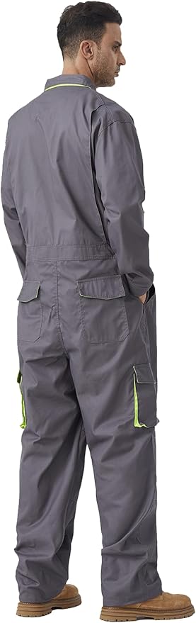 Men's Work Coverall Long Sleeves Overalls Mechanics Coveralls Workwear Jumpsuit with Multi Pockets
