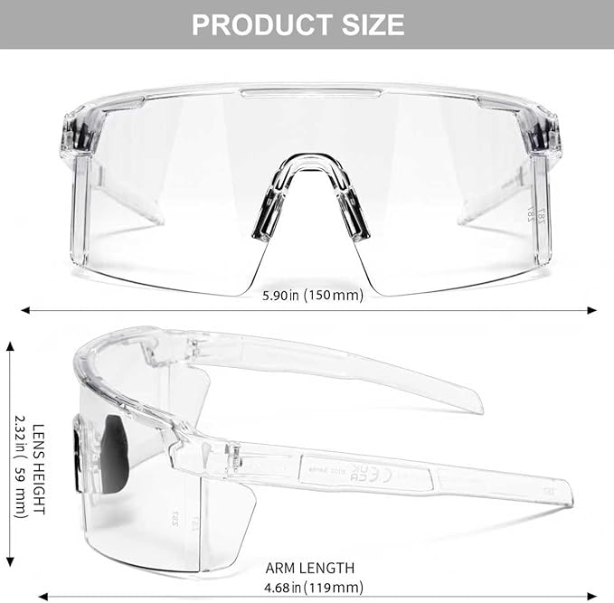 WISTON XL Z87 Sunglasses for Big Wide Heads Men Women,TR90 Ultralight UV400 Protection Sun Glasses Z8224