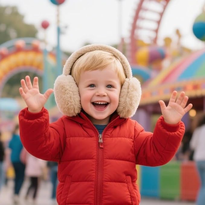 Ear Muffs for Winter Women Men, Adjustable Faux Fur Earmuffs, Fluffy Ear Warmers, Foldable Ear Warmer Earmuffs