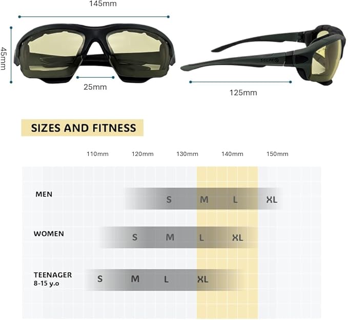 Powersports Glasses Safety Motorcycle Goggle, Anti-fog, Wrap around, Windproof, Hunting, Riding, Mowing,Men and Women