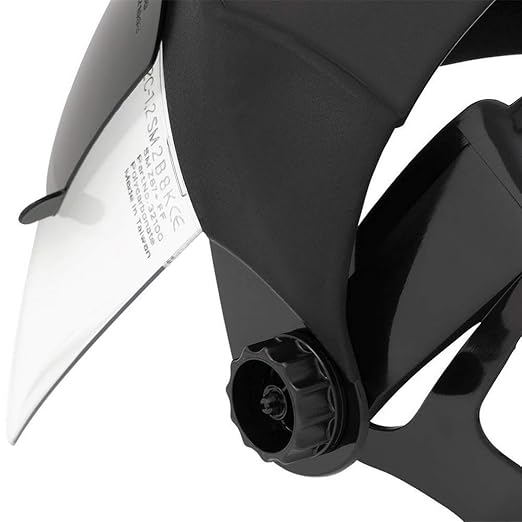 Sellstrom DP4 Face Shield - Lightweight Mask with High Impact Crown & Ratchet Headgear for Work, Grinding, Plasma/Flame Cutting - ANSI Z87.1 - Clear Anti Fog Polycarbonate Window - UV/IR Flip Up Visor