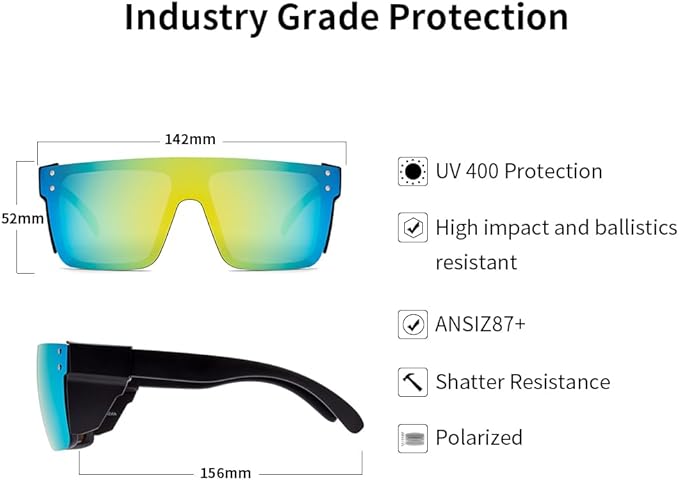 Polarized Sunglasses for Men Women Impact Resistance Z87.1safety UV400 Protection light weight for Workers