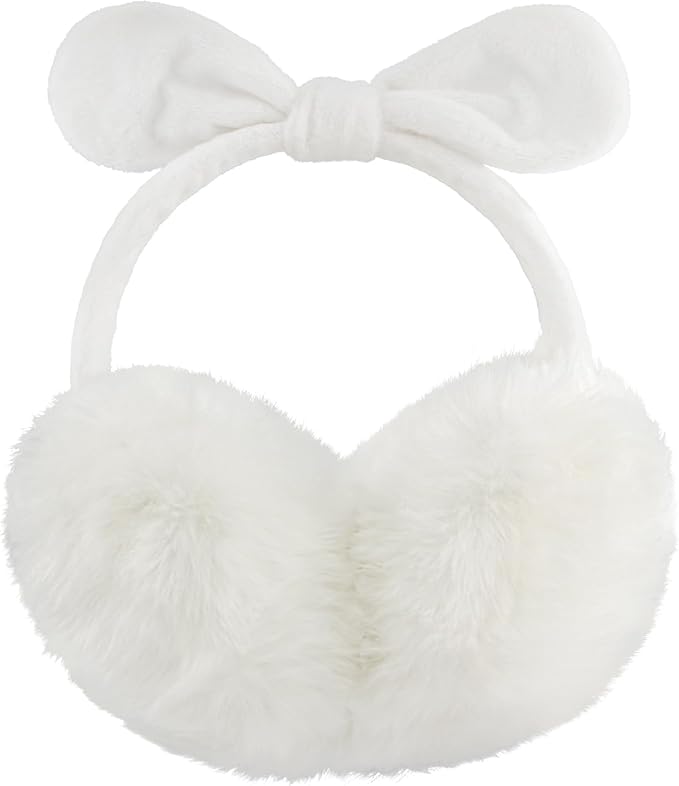 POXIMI Women Winter Earmuffs Girl Ski Adjustable Ear Covers for Cute Bow Ear Warmer Outdoor Earmuff Fleece Lining