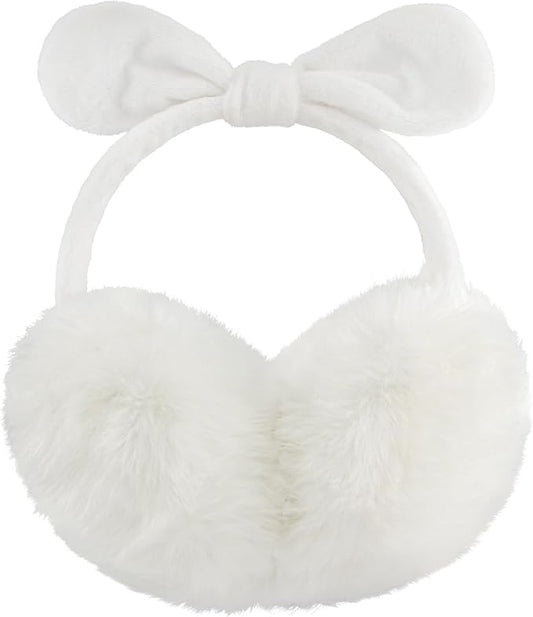 POXIMI Women Winter Earmuffs Girl Ski Adjustable Ear Covers for Cute Bow Ear Warmer Outdoor Earmuff Fleece Lining