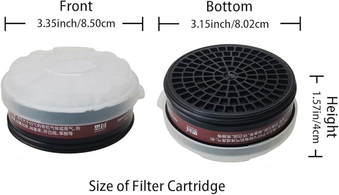 LDY-3 P-A-1 Filter Cartridge Against Organic Vapors and Dust for Respiratory Protection,Screw Type,4 Pcs