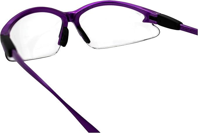 Birdz Eyewear Flamingo Women's Work Safety Glasses Bifocals Readers Purple Frame + 1.5 Magnification Clear Lenses