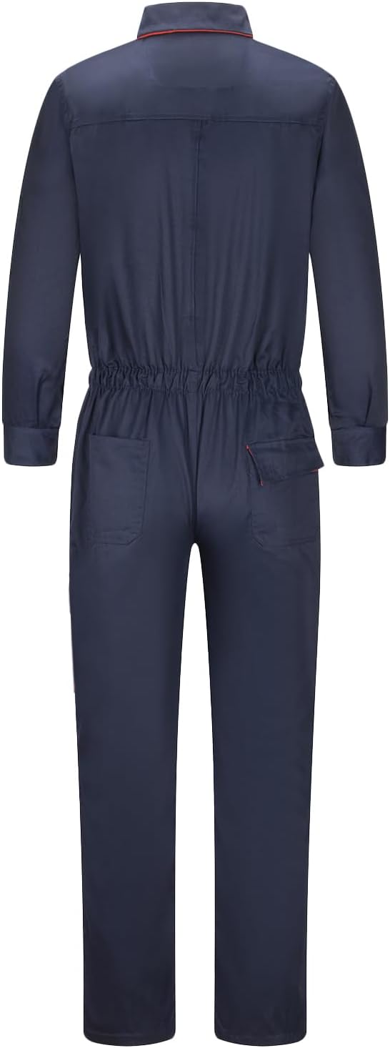 Men's Coveralls Mechanic Work Jumpsuit Multi Pockets Overalls Long Sleeve Workwear Coverall