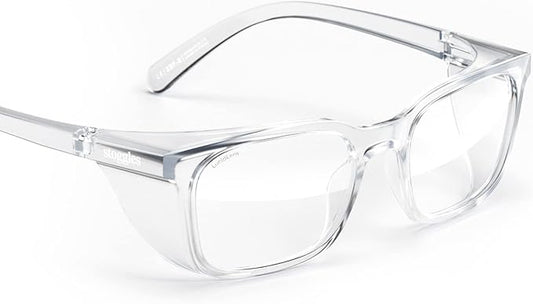 Stoggles Rectangle Z87.1 Certified Safety Glasses, Blue-Light, UV Blocking Lens, Top & Side Shield, Anti-Fog, Stylish Eyewear