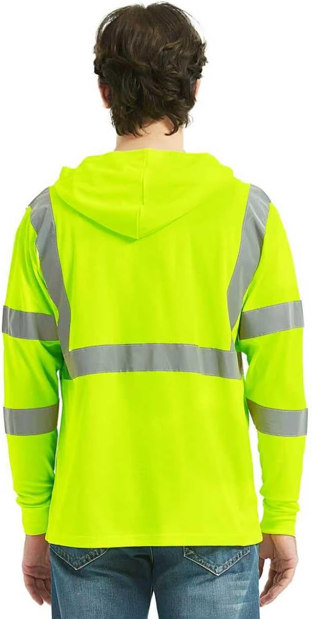 ProtectX High Visibility Long Sleeve Shirts Reflective Hi Vis Safety Shirt for Men Women Class 2-3 Construction Shirt 1 Pack