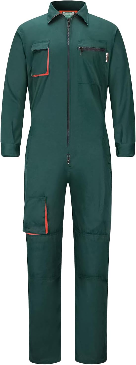 Men's Coveralls Mechanic Work Jumpsuit Multi Pockets Overalls Long Sleeve Workwear Coverall